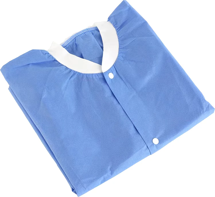 Disposable Unisex Blue Non-Woven Lab Coat Lab Gown