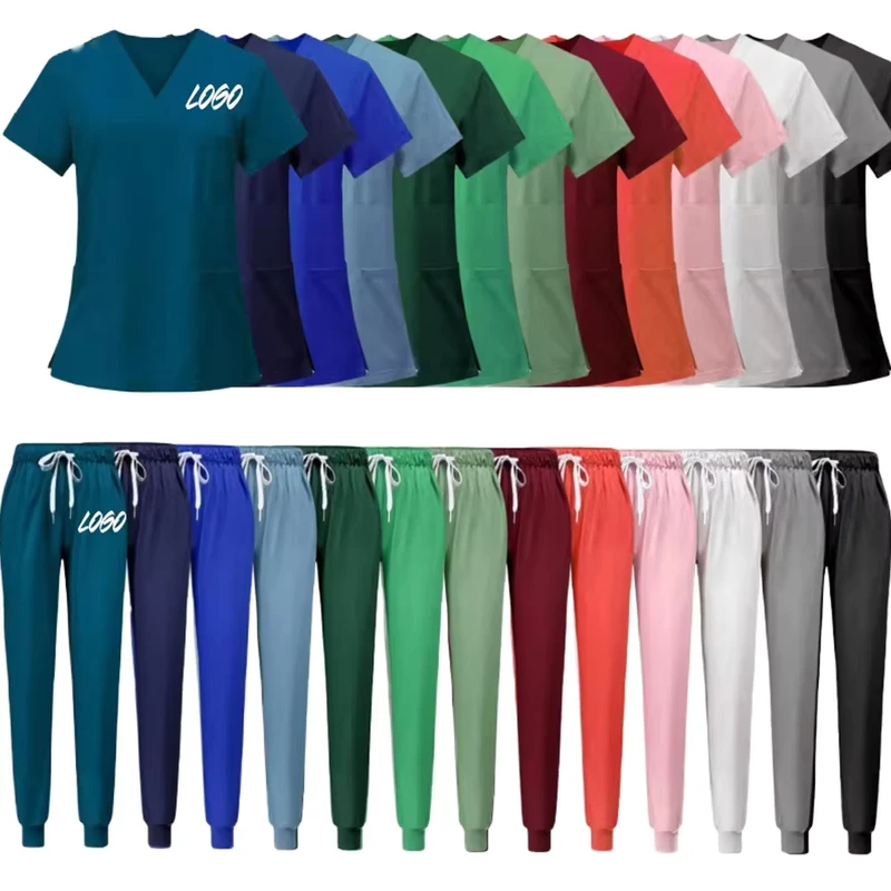 Doctor Nurse Hospital Nursing Scrubs Uniforms Sets Womens Jogger Set Best Selling Spandex Medical Scrub Breathable Suit