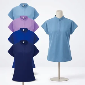 Doctor Nurse Medical Surgical Scrub Set Spandex Polyester Unisex Short Sleeve Elastic Top and Pants
