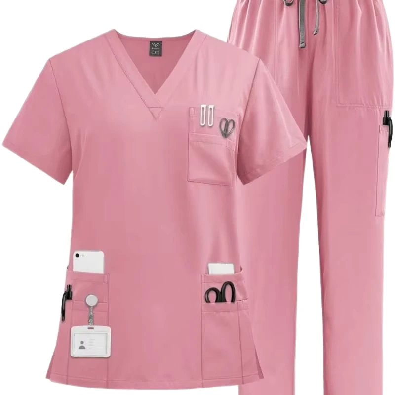 Doctor Uniform Medical Nursing Scrub Set Clinic Scrub Top and Pants