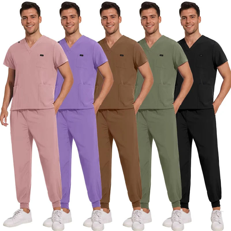 Doctors V Collar Men Uniform Surgical Clothes Best Quality Hospital Uniform Customization Nurse Uniform Medical Scrubs
