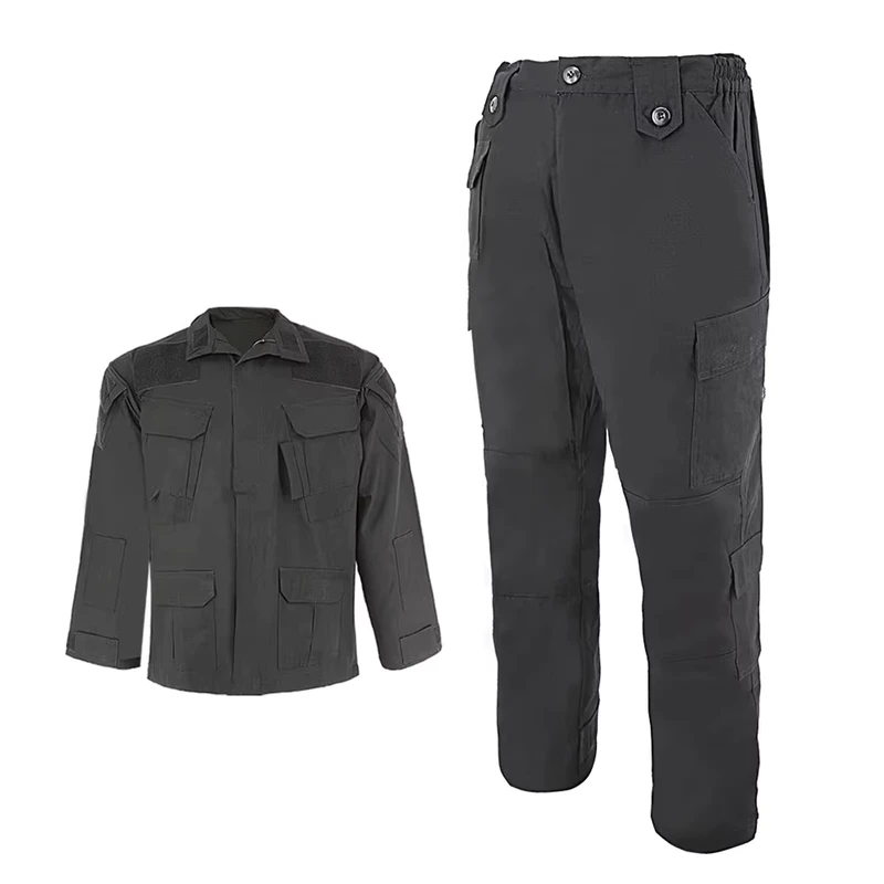 Double Safe Custom Update Acu Black 65% Polyester 35% Cotton Workwear Security Guard Waterproof Tactical Uniforms Clothing