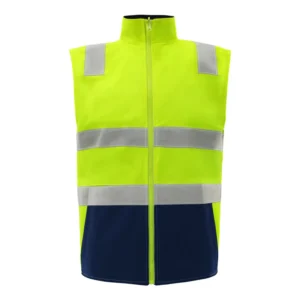 Double Sided Reversible Vest Day Night Hi Vis Reflective Taped Workwear Safety Vest MJ 01