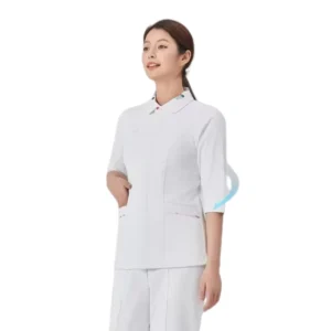 Dssyon High elastic Polyester Dobby Unisex Nurse Suit Short sleeved Summer Short Hospital Nursing Home Worker Nursing Uniform