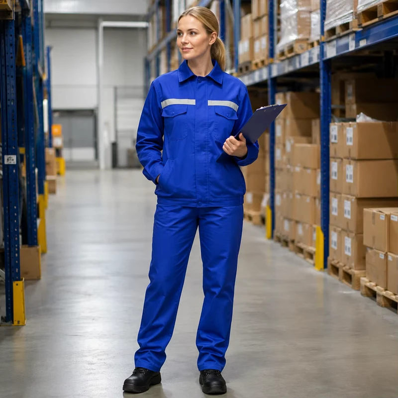 Durable 100 Percent Cotton Work Coverall Jacket Anti Wrinkle Breathable Fade Resistant for Factory Workshop