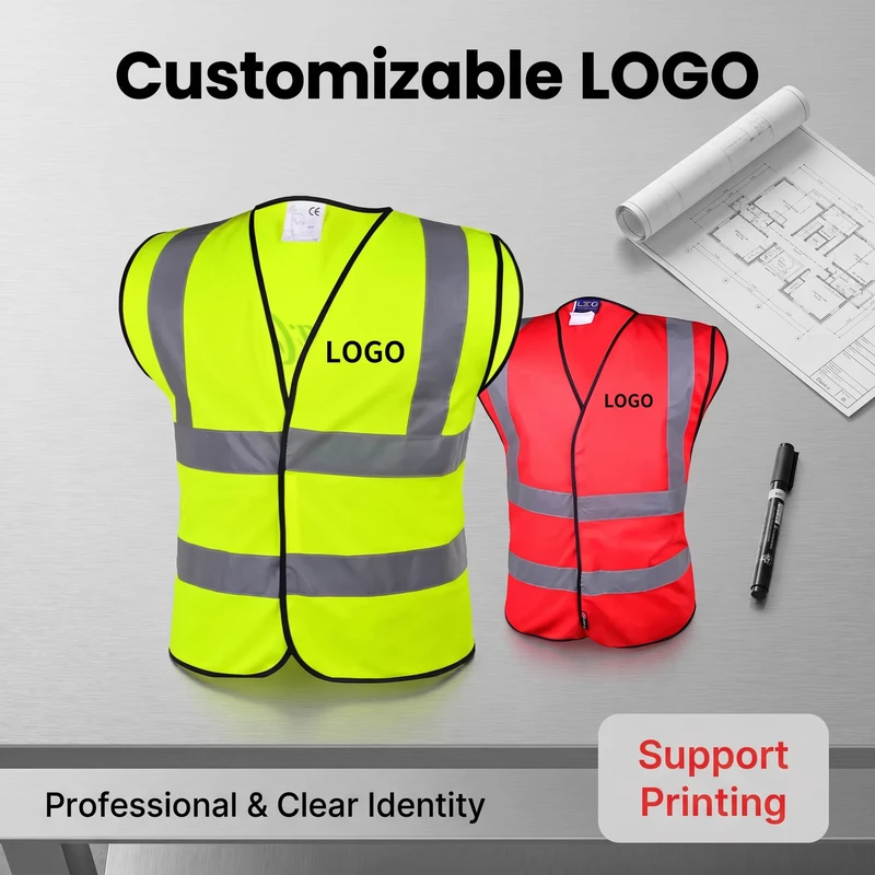 Durable High Visibility Multi functional Industrial Construction Engineering Reflective Safety Vest