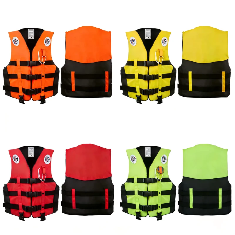 Durable Nylon Life Vest Universal Fit for Men Women High Visibility Personal Flotation Device for Marine Safety Rafting Jet Ski