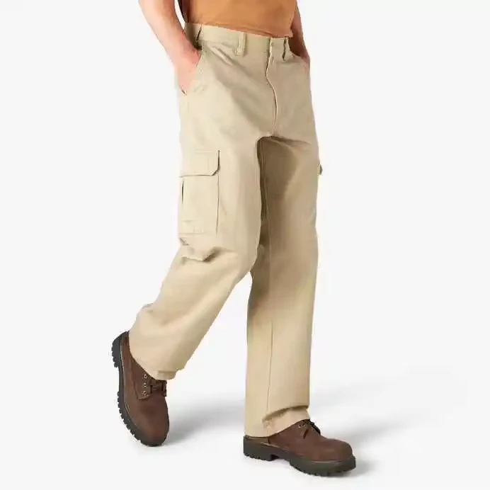 Durable-Outdoor-Stylish-Mens-Loose-Fit-Khaki-Mechanic-Construction-Zip-Off-Work-Cargo-Pants