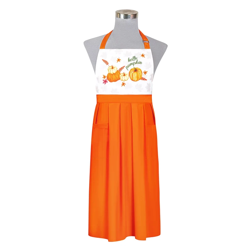Durable Reusable Eco Friendly Custom Logo Printed Cafe Salon Barista Uniform Cooking Accessories Chef Tools Cotton Kitchen Apron