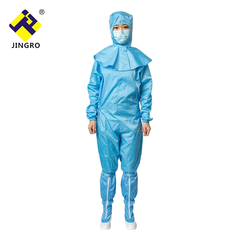 Dust Free Coverall Workwear Reusable Electronics Uniform ESD Antistatic Cleanroom Work Clothes for Industry