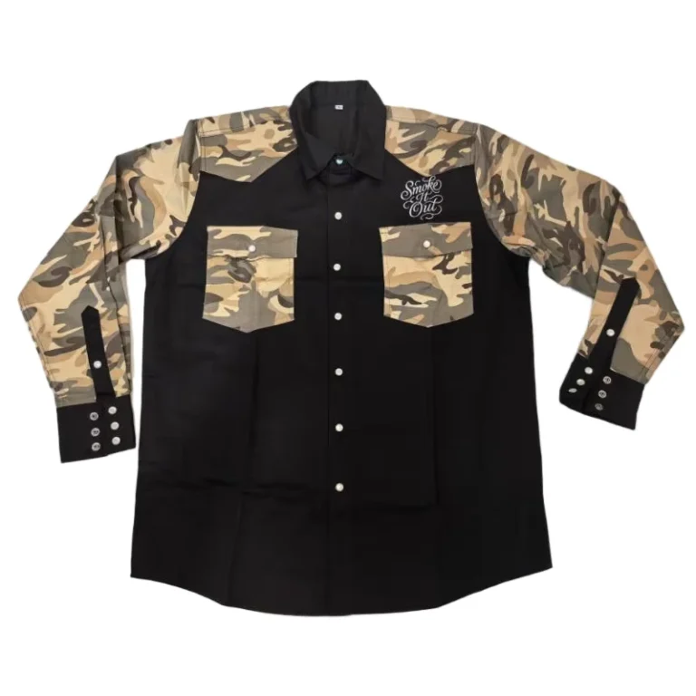 EN-11612-NFPA-2112-Pearl-Snap-Button-Two-Tone-Long-Sleeve-CAT2-Welder-FRC-Welding-FR-Breathable-Twill-Yarn-Dyed-Shirt