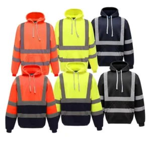 EN IS0 20471 ANSI Mens High Visibility Sweatshirt Reflective Safety Fleece Hoodie Jackets
