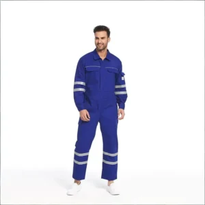 EN ISO 11612 Flame Resistant Hi Vis Reflective Safety Coverall FR Anti-Static Industrial Work Jumpsuit for Petrochemical