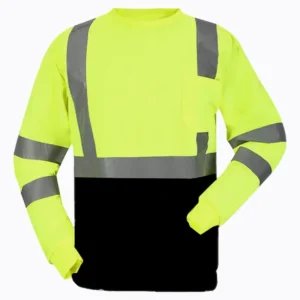 EN ISO 20471 CLASS 3 High Visibility Men’s Work Long Sleeve Bird Eye Hoodie Button Fr Polo Reflective T Shirts