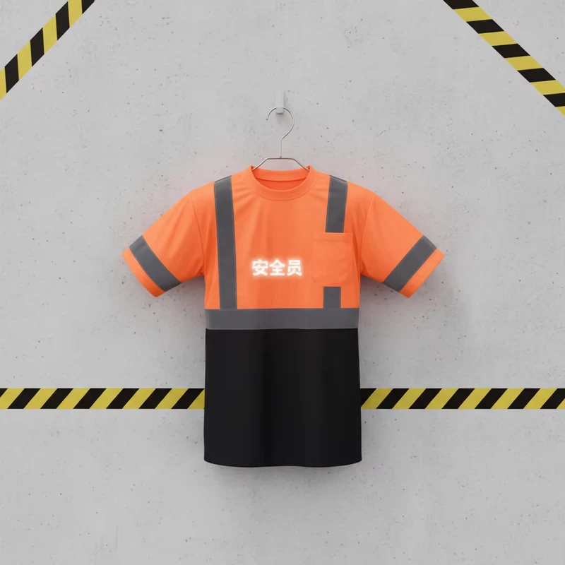 EN ISO 20471 Fluorescent Quick-dry Moisture-wicking Industrial Roadside Maintenance Reflective Safety T-shirt