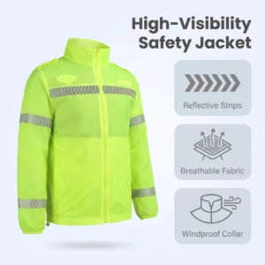 EN ISO 20471 Fluorescent Yellow Highway Roadwork Custom Logo Reflective Safety Jacket