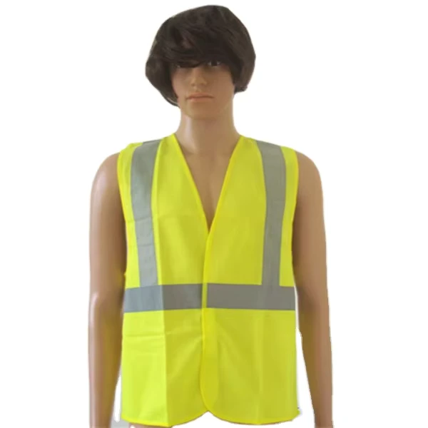 EN ISO 20471 Reflective Security Yellow Safety Vest with Hi-Vis Tape