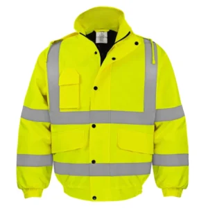 EN ISO & ANSI Compliant Hi Vi Reflective Jacket Waterproof Windproof Warm Safety for Industrial & Outdoor Construction Sites