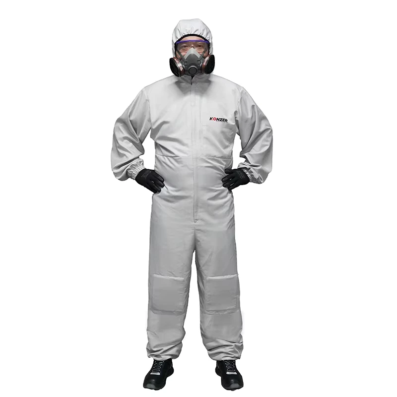 EN1149 5 Reusable Anti Static Waterproof Coverall Coating Breathable with Pockets and Knee Pads for Industrial Use