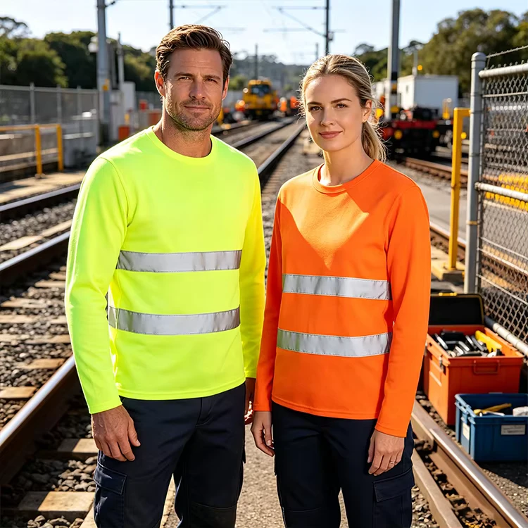 EN20471 Class 3 Hi Vis Reflective Long Sleeve Work Shirt for Mining and Construction