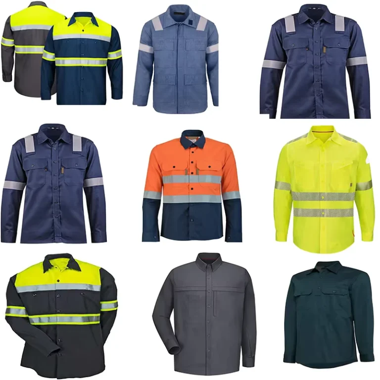 EN20471-Cotton-Construction-Mining-Industrial-Worker-Uniform-Workwear-Custom-Logo-Reflective-Safety-Clothes-Hi-Vis-Work-Shirts
