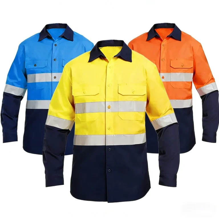 EN20471-Cotton-Hi-Vis-Reflective-Safety-Work-Shirts-Custom-Logo-Construction-Mining-Industrial-Worker-Uniform
