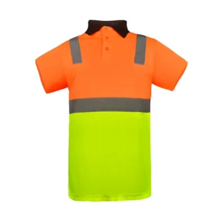 EN20471 Hi Vis Mechanical Industrial Coal Workwear Green Orange Work Clothes Polo Safety T-Shirt Fluorescent Hi Vis Shirt
