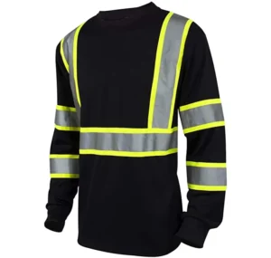 EN20471 High Visibility Long Sleeve Safety Work Shirt with Reflective Stripes