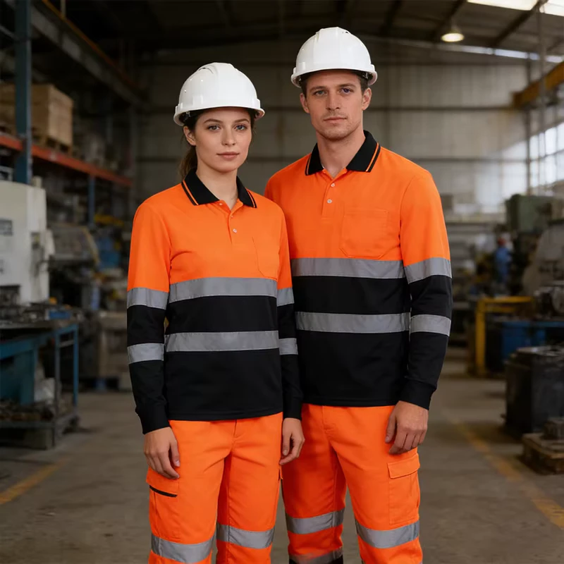 EN20471 High Visibility Worker Uniform Mechanics Welding Mining Coal Oil Gas Construction Workwear Custom Logo Hi Vis Work Shirt