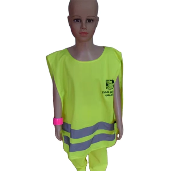 EN20471 smile face school kid safety vest for traffic protection