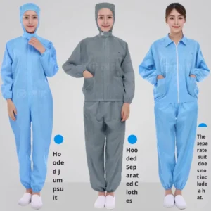 ESD Anti Static Polyester Safety Clothing Reusable Washable Midi Style Jumpsuits Coverall Gowns Cleanroom Industry Dust Free