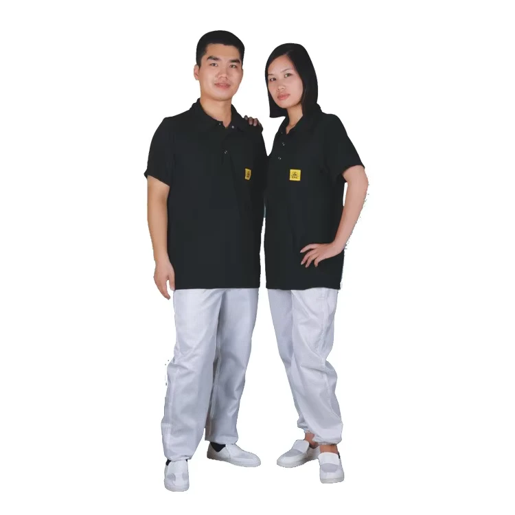 ESD Antistatic Breathable Industrial Cleanroom Polo Shirt