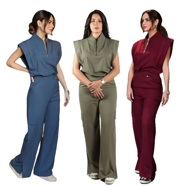 Eco-Friendly Breathable Medical Scrub Uniform with Custom Logo