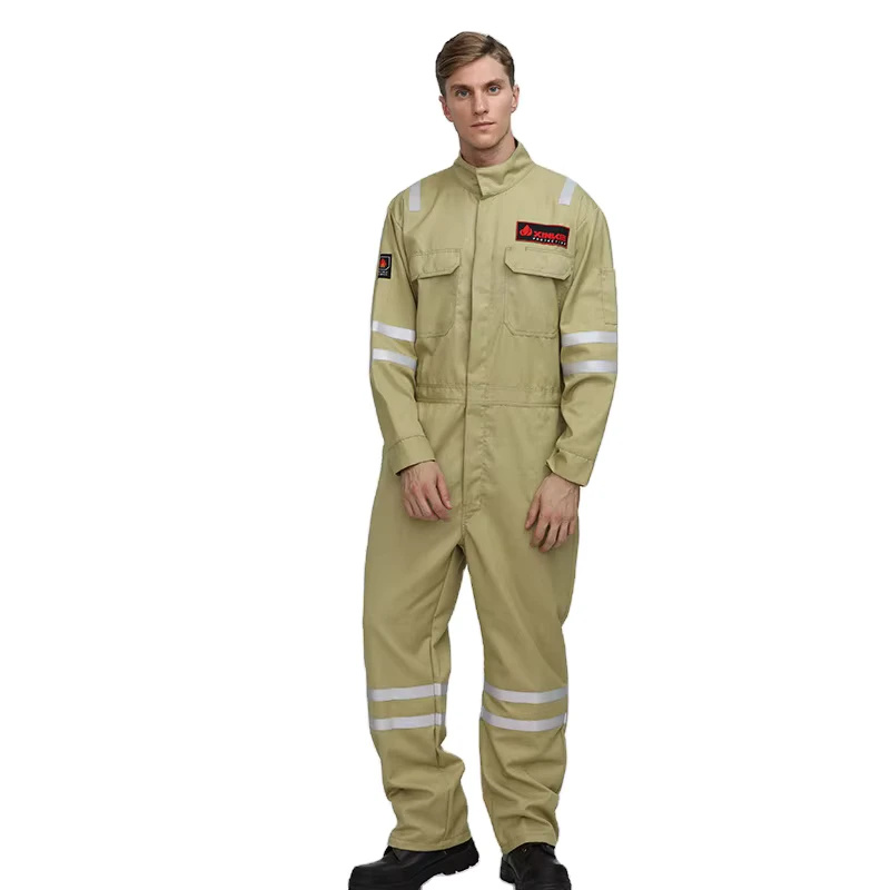 Eco-Friendly Reflective FR Coveralls Anti-Static Fireproof Work Clothing for Mining Breathable Heat Resistant Aramid