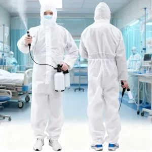 Eco Friendly Stainless Steel Coverall Suit Waterproof Anti Static Heat Resistant 150C Level C Limited Splash Protection Regular