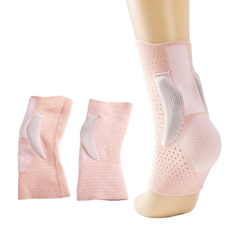 Elastic-Compression-Ankle-Sleeve-With-3D-Knit-Pocket-and-Silicone-Pad