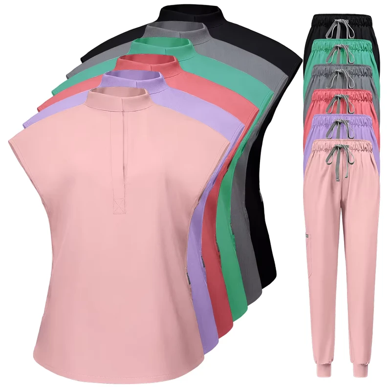 Elastic Quick-Dry Women's Rayon Scrub Uniform Set for Doctor, Nursing, Dental Clinic, Beauty Salon, Spa and Operating Room Use