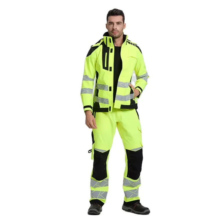 Electrical-Industrial-Softshell-Jacket-and-Multi-Pocket-Stretch-Pants-High-Visibility-Work-Uniforms-Waterproof-Uniform