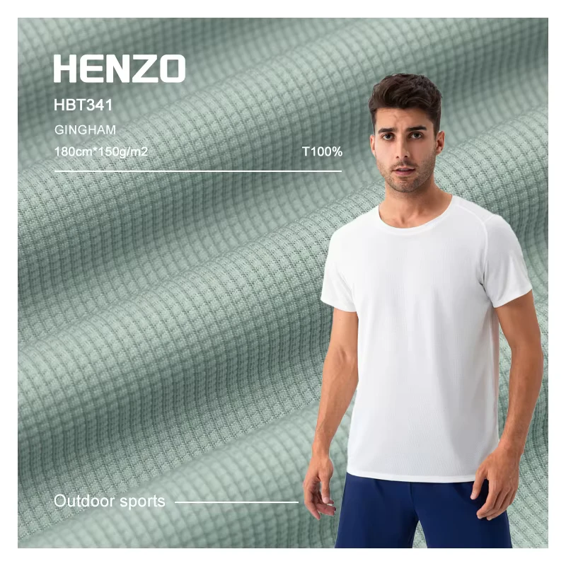 Elegant Small Grid Quick Dry T Shirt Lightweight Breathable Sportswear for Active Lifestyle