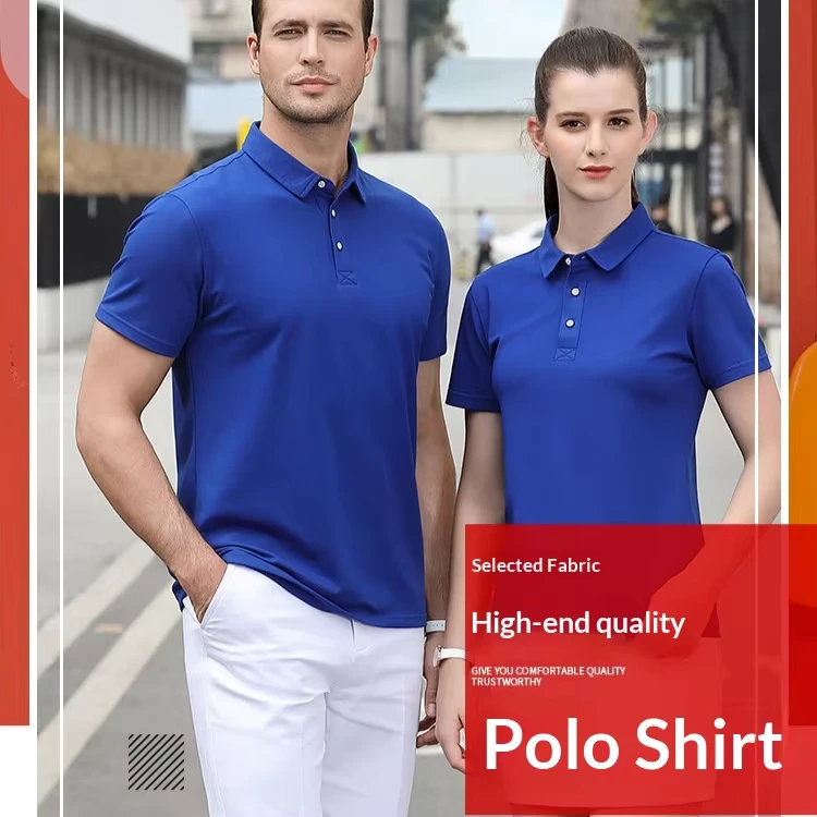 Embroidered Screen Printing 100% Cotton 200g Uniform Short sleeve Polo Shirt Turn down Collar Women Men Polo T shirt