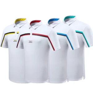Embroidered White Short Sleeve Polo t Shirt Golf Polo Shirt Plus Size Men’s Shirts