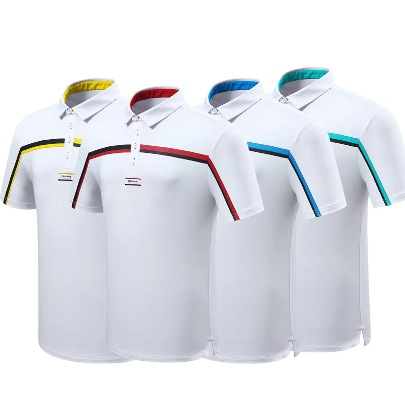 Embroidered White Short Sleeve Polo t Shirt Golf Polo Shirt Plus Size Men's Shirts