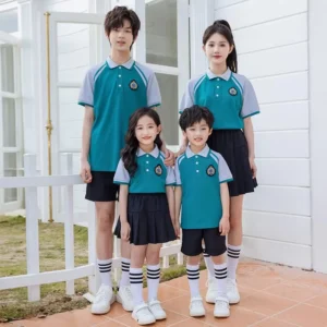 Embroidered logo Cute Design Kindergarten School Uniform Korean School Boy Uniform for Ladies