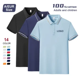 Embroidery Customized Design 100% Cotton Polo Shirt Uniform Adult Kid Golf Polo T Shirt Business Work Men Polo Shirts