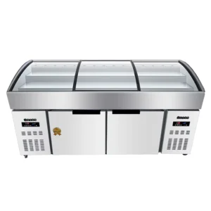 Energy Efficient Frost Free Commercial Chest Freezer Air 3 Door Stainless Steel Digital Temperature Control User Friendly Frozen