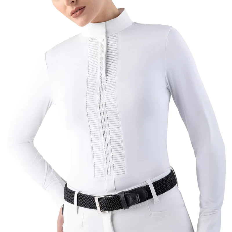 Equestrian Apparel Design Horse Riding Long Sleeves Embellished with Diamond Western Shirt