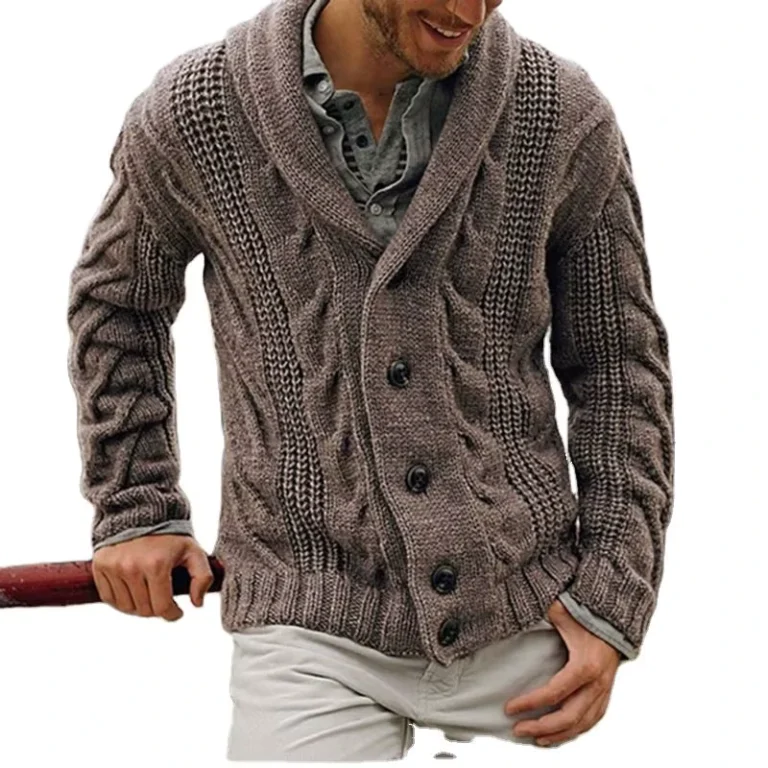 Euro-American-Lapel-Casual-Retro-Winter-Fashion-Single-Breasted-Plus-Size-Thick-Knit-Logo-Anti-Pilling-Breathable-Mens-Sweater