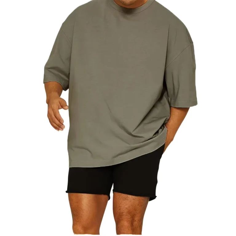 European-American-Style-Heavyweight-100-Pure-Cotton-Digital-Print-Short-Sleeved-TShirt-Simple-Design-Logo-Loose-Neck-Large-Size
