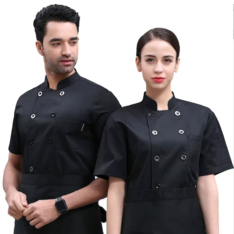 Executive Chef Jackets Uniformes De Restaurante & bar Short Sleeves for Chefs Coat