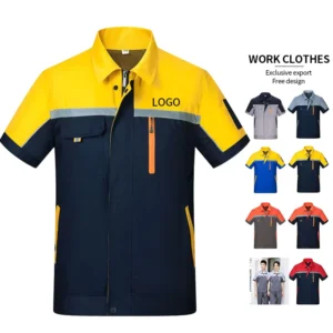 FACTORY DIRECT Working Clothes Durable Uniform Set Workwear Custom Design Oil Field car Wash driver Short long Sleeves LOW MOQ